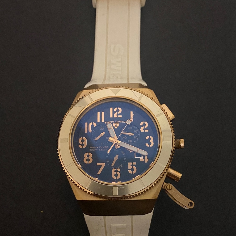 Swiss Legend Blue Dial Gold Case Smartwatch